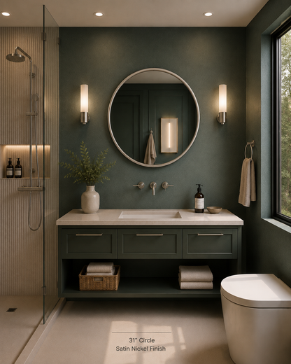 Dario™ Circle Mirror in Satin Nickel, 31" Dia.