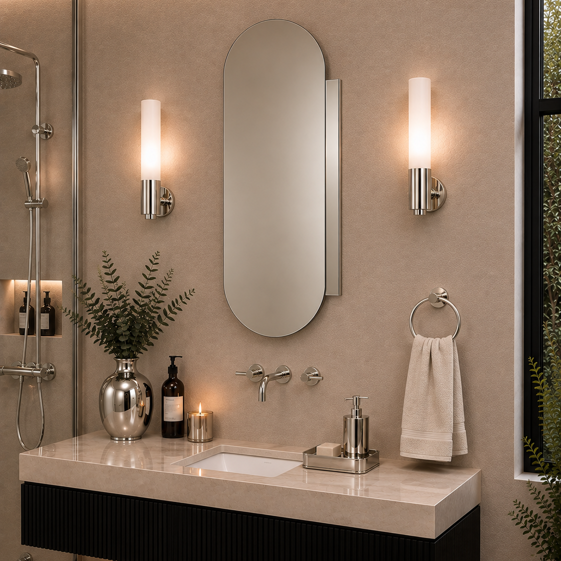 Voss Capsule Cabinet Mirror Frameless Aluminum surface mount