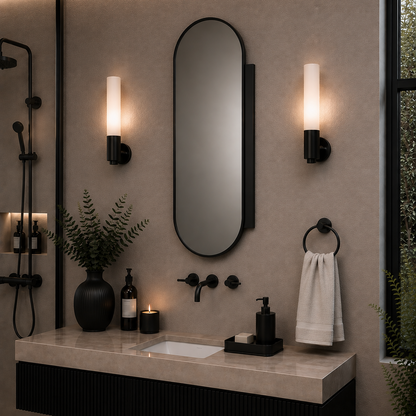Voss Capsule Cabinet Mirror Matte Black surface mount